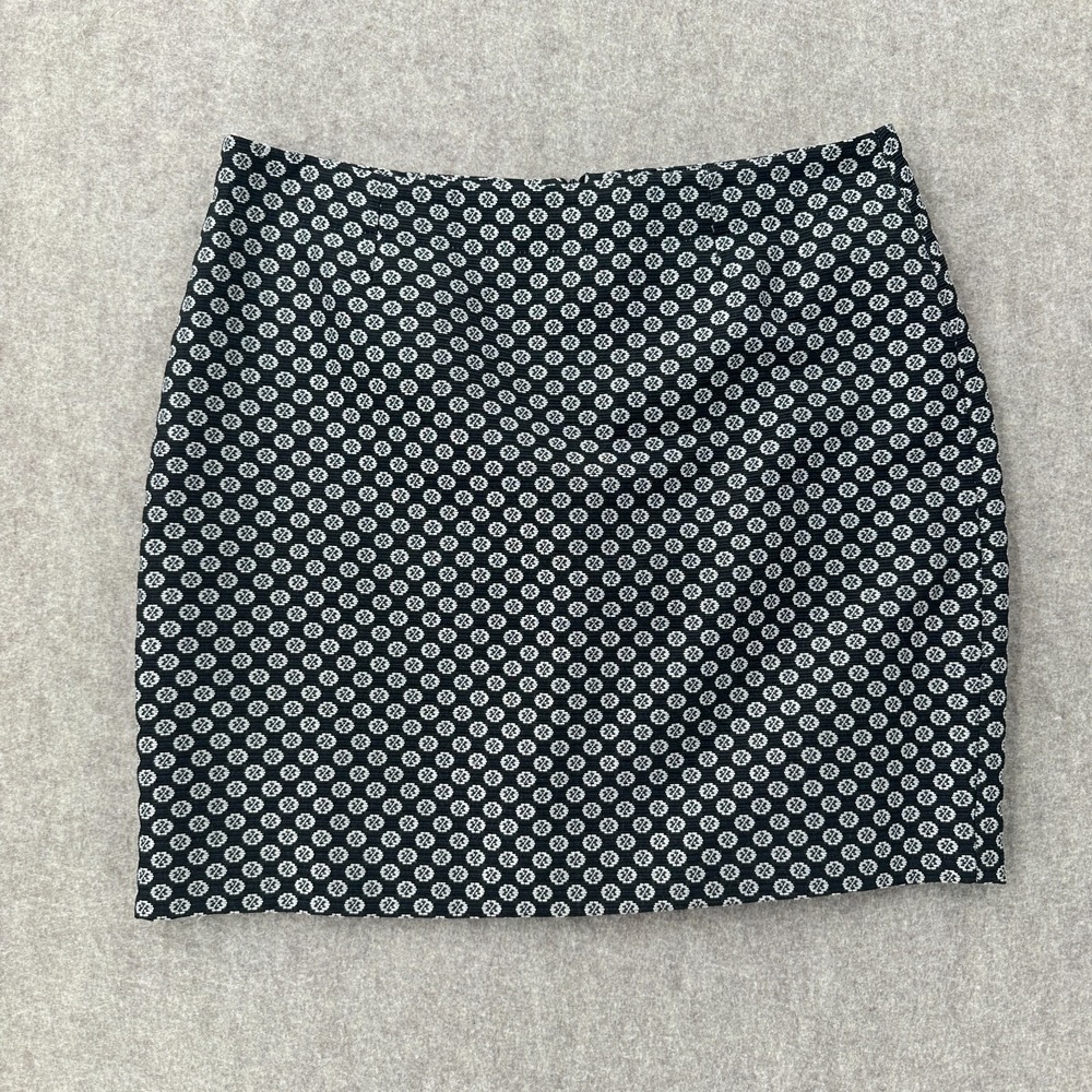 Garnet Hill Sz 10 Floral Texture Fabric Pleated‎ A-Line Short Mini Skirt Black